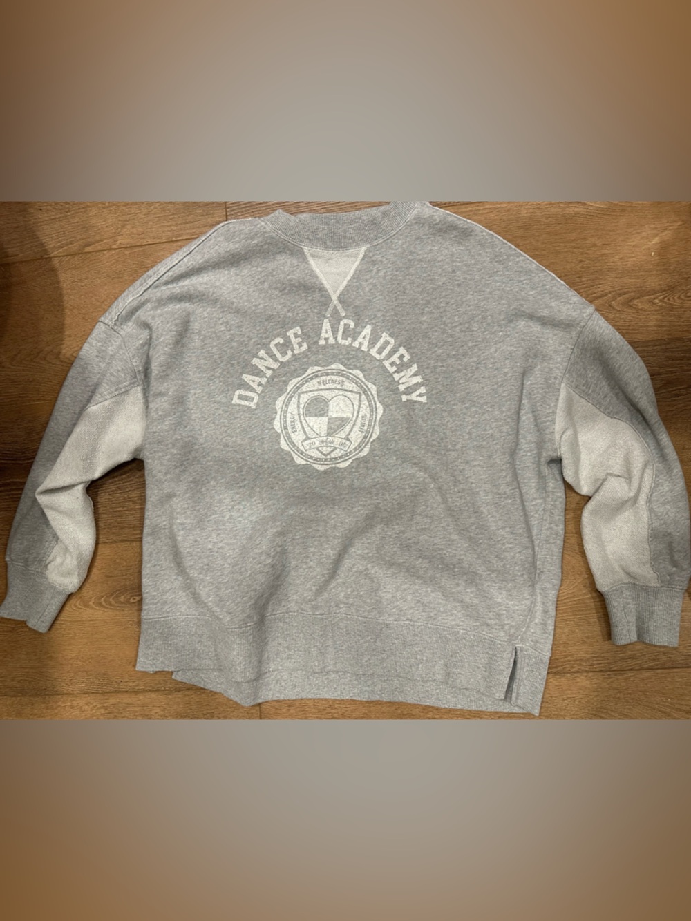 aerie Gray and White 'Dance Academy' Crewneck Sweater